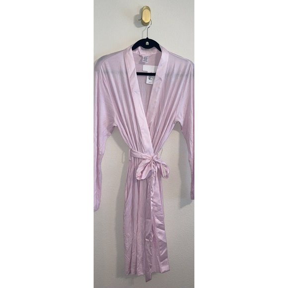 Calvin Klein QS6529 Womens Modal Satin Sleep Robe M/L Medium Large Pink New - Picture 5 of 8